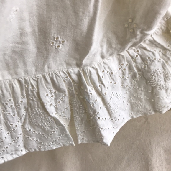 NWT Madewell size 1X Plus Rosalie Tie-Strap Top in White Geo Eyelet Sweet Summer - Picture 5 of 12